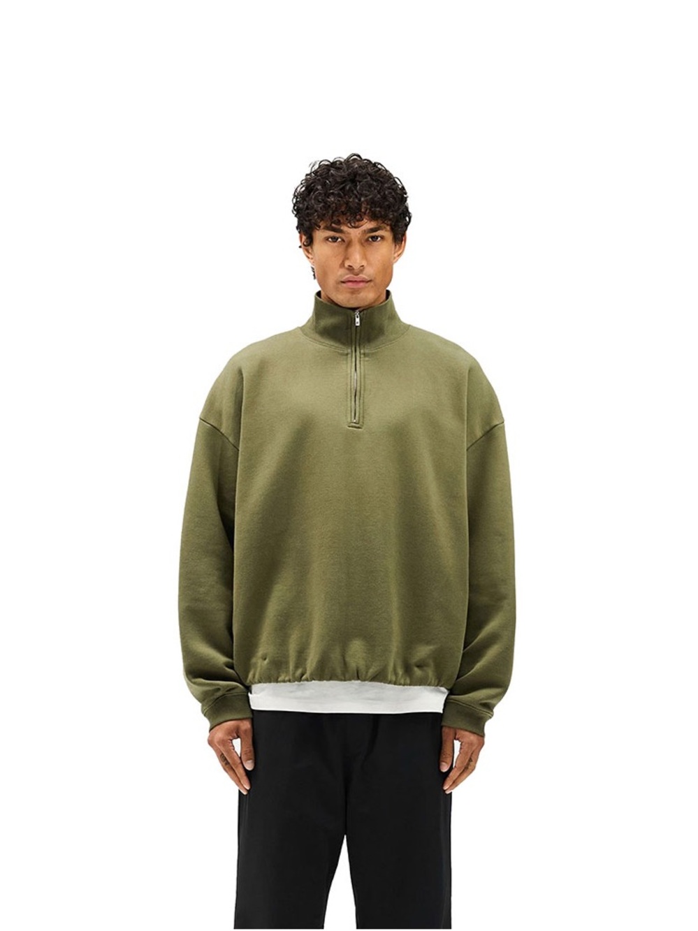 REPRESENT INITIAL FUNNEL NECK QUARTER ZIP SWEATSHIRT